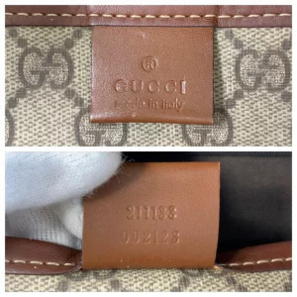 Gucci Sherry Boston bag Handbag beige GG Supreme canvas leather - Picture 4 of 9